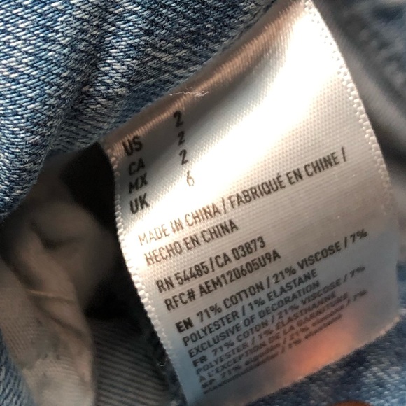 American Eagle Outfitters Light Blue Denim Distressed Mini Skirt Size 2 Women’s - Picture 5 of 6